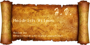 Heidrich Vilmos névjegykártya